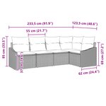 vidaXL Ensemble de Canapé de Jardin 5 pièces avec Coussins Beige en Rattan