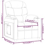 vidaXL Fauteuil de massage Noir Tissu
