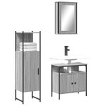 vidaXL Ensemble de meubles de salle de bain 3 Pièces Sonoma gris