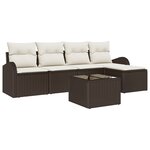 vidaXL Ensemble de canapé de jardin 5 pièces avec coussins gris en poly rotin