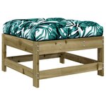 vidaXL Repose-pied de jardin avec coussin bois de pin imprégné