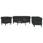 vidaXL Ensemble de canapés 3 Pièces noir tissu