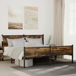 vidaXL Cadre de lit en métal sans matelas chêne fumé 180x200 cm