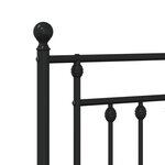 vidaXL Tête de lit métal noir 135 cm