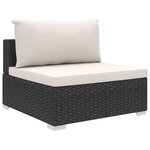 vidaXL Salon de jardin 11 Pièces avec coussins résine tressée noir