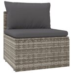 vidaXL Canapés centraux de jardin 4 Pièces Gris 57x57x56 cm Poly rotin