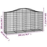 vidaXL Paniers à gabions arqués 10 Pièces 200x50x100/120 cm fer galvanisé