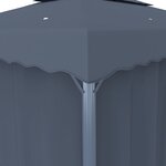 vidaXL Tonnelle avec rideau 3x3 m Anthracite Aluminium