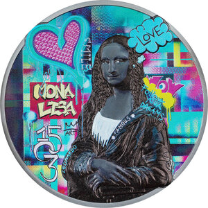 Pièce de monnaie en Argent 20 Dollars g 93.3 (3 oz) Millésime 2023 Graffiti Art MONA LISA