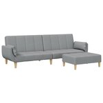 vidaXL Canapé-lit à 2 places avec repose-pied gris clair tissu