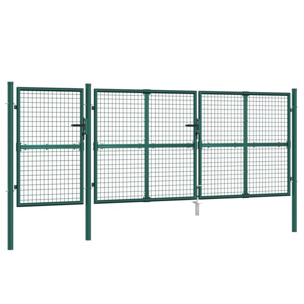 vidaXL Portal de jardin maille vert 400x175 cm acier galvanisé
