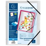 Exacompta - Trieurs personnalisables, 3 rabats, fermeture par élastiques, 8 compartiments, 24x32cm pour A4- couleurs aleatoires