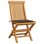 vidaXL Chaises de jardin avec coussins taupe 8 Pièces Bois de teck massif