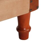 vidaXL Chaise cabriolet marron cuir véritable bois de manguier massif