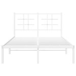 vidaXL Cadre de lit métal avec tête de lit blanc 120x190 cm