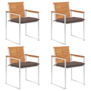 vidaXL Chaises de jardin lot de 4 avec coussins Bois d'acacia massif