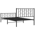 vidaXL Cadre de lit métal avec tête de lit/pied de lit noir 107x203 cm