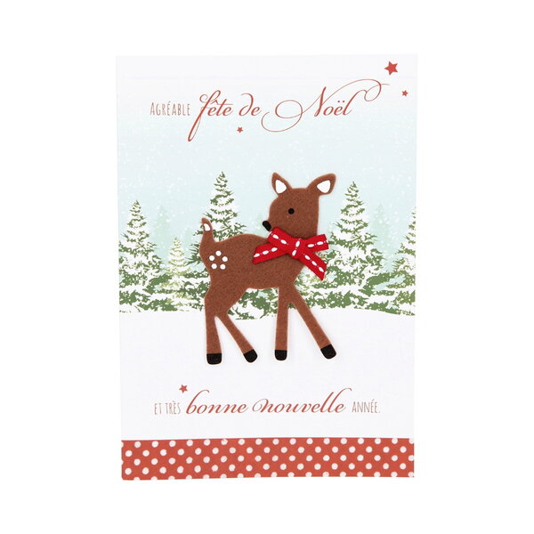 Carte de voeux - fêtes de fin d'année - joyeux noël et très bonne année - faon