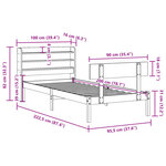 vidaXL Cadre de lit sans matelas blanc 90x200 cm bois de pin massif