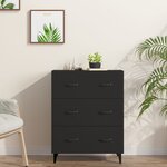 vidaXL Buffet noir 69 5x34x90 cm bois d'ingénierie