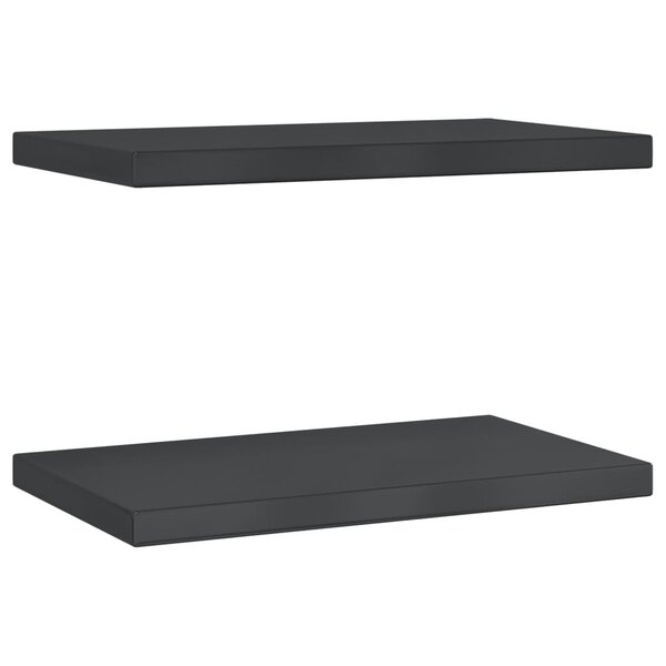 vidaXL Étagères murales 2 Pièces 50x30x3 cm noir acier inoxydable