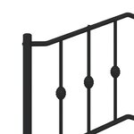 vidaXL Cadre de lit métal avec tête de lit noir 135x190 cm