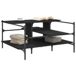 vidaXL Table basse noir 100x100x48 5 cm bois d'ingénierie