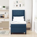vidaXL Lit de Printemps avec Matelas & Lumière LED en Bleu  80x200 cm  Tissu