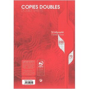 Étui de 50 copies doubles non perforées seyès A4 70 g CALLIGRAPHE