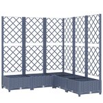 vidaXL Jardinière avec treillis Gris foncé 120x120x121 5 cm PP