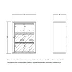 Bloc collectif leabox.com  2x3  grade 3  simple face  Intérieur  fixation murale   Blanc pur RAL 9010 finition brillante