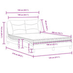 vidaXL Lit avec matelas blanc et noir 140x200 cm similicuir