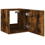 vidaXL Meubles TV muraux et lumières LED 2Pièces chêne fumé 40 5x35x40 cm