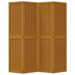 vidaXL Cloison de séparation 4 panneaux marron bois paulownia massif