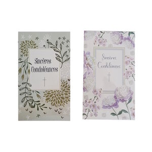 Carte De Voeux - Sincères Condoléances - Fleurs Visuel Aléatoire*