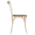vidaXL Chaises à dossier croisé lot de 6 blanc bois de manguier massif