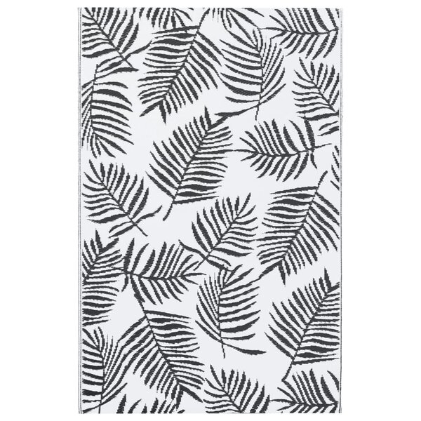 vidaXL Tapis d'extérieur Blanc et noir 80x150 cm PP