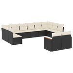 vidaXL Salon de jardin 12 Pièces avec coussins noir résine tressée