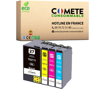 27XL - 4 cartouches compatibles pour Epson 27 XL - COMETE