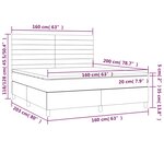 vidaXL Sommier à lattes de lit avec matelas Gris clair 160x200cm Tissu