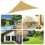 Voile d'ombrage triangulaire grande taille 3 x 3 x 3 m polyester haute densité résistant aux UV coloris sable