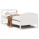 vidaXL Cadre de lit sans matelas blanc 100x200 cm bois de pin massif
