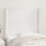 vidaXL Tête de lit avec oreilles Blanc 93x23x118/128 cm Similicuir