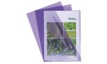 Etui carton de 100 pochettes coin PVC lisse haute résistance 13/100e A4 Violet EXACOMPTA