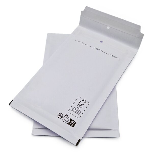 Lot de 50 pochettes ( enveloppes ) à bulles b/2 : 110 x 215 mm en kraft blanc