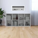 vidaXL Bibliothèque/Buffet Gris béton 66x30x130 cm Bois d’ingénierie