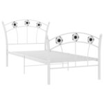 vidaXL Cadre de lit avec design de football Blanc Métal 90x200 cm