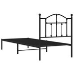 vidaXL Cadre de lit métal avec tête de lit noir 90x190 cm