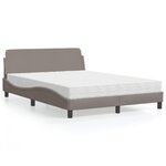vidaXL Lit avec matelas taupe 120x200 cm tissu