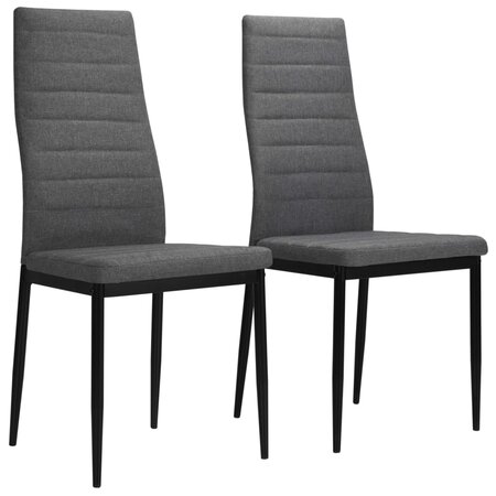 vidaXL Chaises à manger lot de 2 gris clair tissu